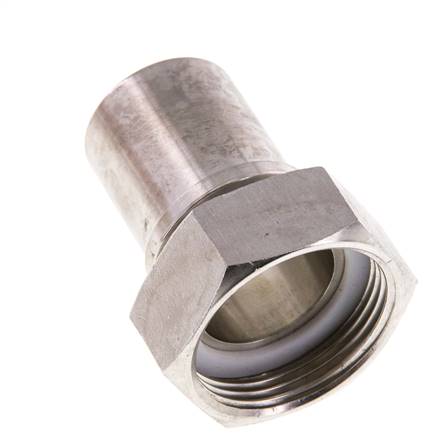 32 mm (1-1/4'') & G1-1/4'' Stainless Steel 1.4401 Hose Barb Union Nut Flat Sealing PTFE Safety collars EN 14420-5 (DIN 2817)