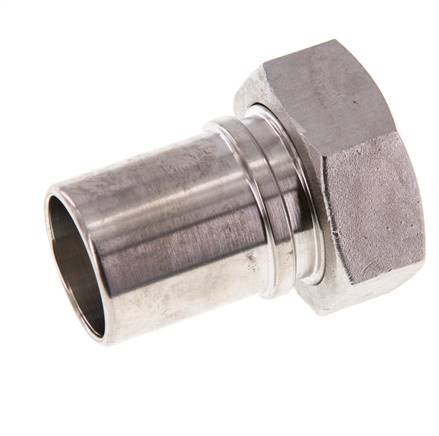 32 mm (1-1/4'') & G1-1/4'' Stainless Steel 1.4401 Hose Barb Union Nut Flat Sealing PTFE Safety collars EN 14420-5 (DIN 2817)