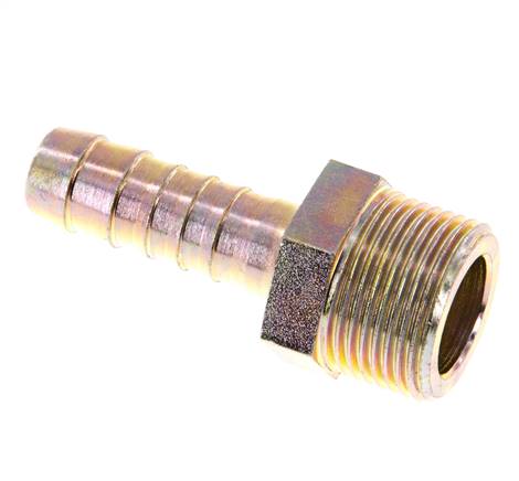 G 3/4'' Male x 13mm Zinc plated Steel Hose barb 25 Bar