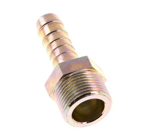 G 3/4'' Male x 13mm Zinc plated Steel Hose barb 25 Bar