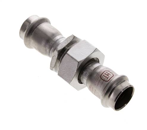 Union Press Fitting - 22mm Female - Stainless Steel Flat Sealing
