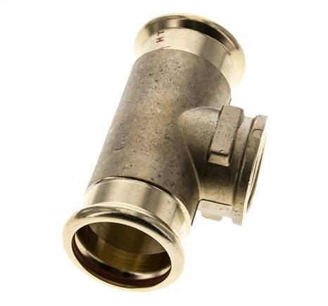Tee Press Fitting - 35mm Female & Rp 1'' Female - Copper alloy
