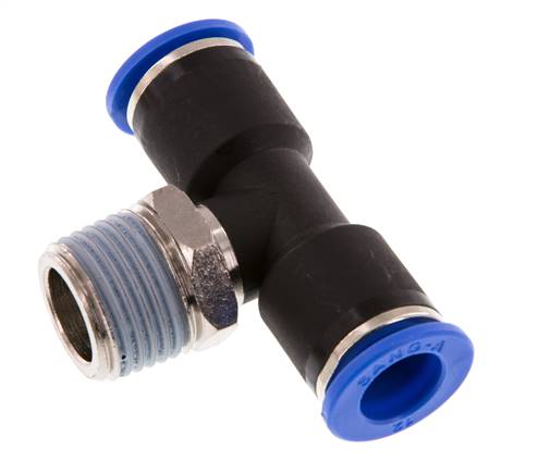 12mm x R1/2'' Inline Tee Push-in Fitting with Male Threads Brass/PA 66 NBR Rotatable