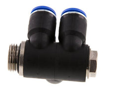 12mm x G1/2'' 4-way Manifold Push-in Fitting with Male Threads Brass/PA 66 NBR Rotatable