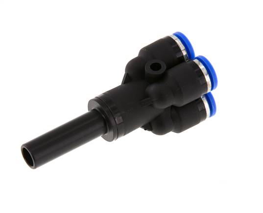 6mm x 8mm 4-way Y Manifold Push-in Fitting with Plug-in Brass/PA 66 NBR