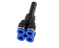 6mm x 8mm 4-way Y Manifold Push-in Fitting with Plug-in Brass/PA 66 NBR