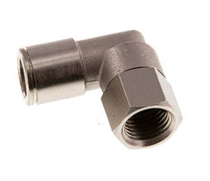 10mm x G1/4'' 90deg Elbow Push-in Fitting with Female Threads Brass NBR Rotatable