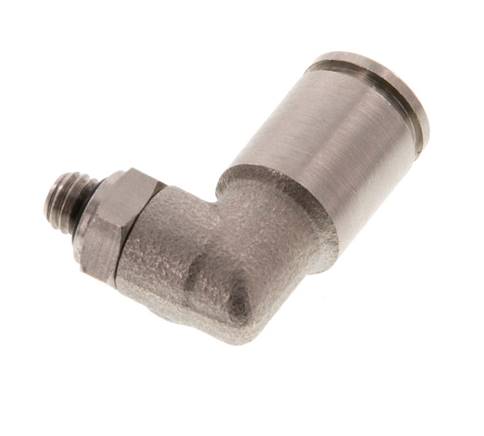 6mm x M 5 90deg Elbow Push-in Fitting with Male Threads Brass NBR Rotatable [2 Pieces]