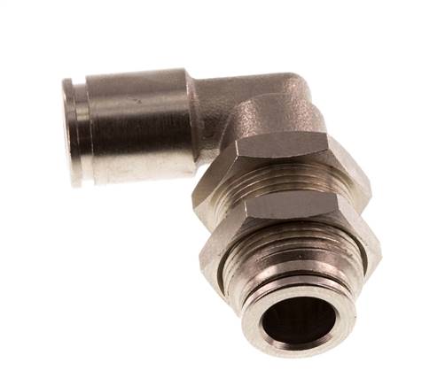 8mm 90deg Elbow Push-in Fitting Brass NBR Bulkhead