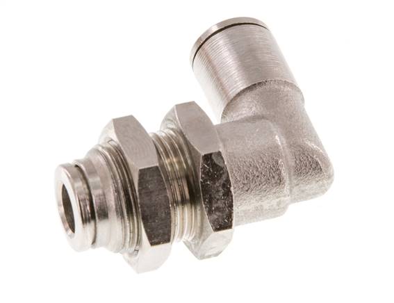 6mm 90deg Elbow Push-in Fitting Brass NBR Bulkhead