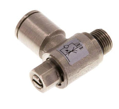 Flow Control Valve Meter-Out Elbow 8 mm - G1/8'' Brass Slotted Screw