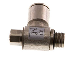 Flow Control Valve Meter-Out Elbow 8 mm - G1/8'' Brass Slotted Screw