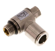 Flow Control Valve Meter-Out Elbow 8 mm - G1/8'' Brass Slotted Screw