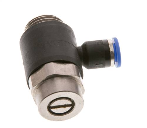Flow Control Silencer Meter-Out Elbow 6 mm - G3/8'' Brass/PA 66 Slotted Screw