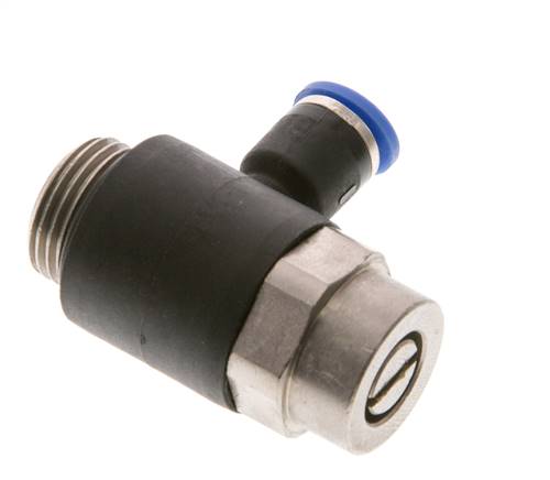 Flow Control Silencer Meter-Out Elbow 6 mm - G3/8'' Brass/PA 66 Slotted Screw