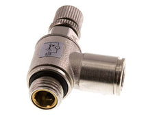 Flow Control Valve Meter-In Elbow 10 mm - G1/4'' Brass Knurled Screw