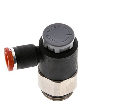 Flow Control Valve Meter-In Elbow 8 mm - G1/2'' Brass/PA 66 Locknut