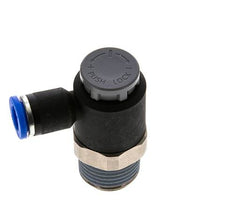 Flow Control Valve Meter-Out Elbow 8 mm - R1/2'' Brass/PA 66 Locknut
