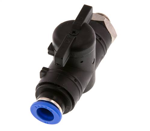 2-Way Straight Ball Valve 10 mm - G1/4'' Plastic/Brass