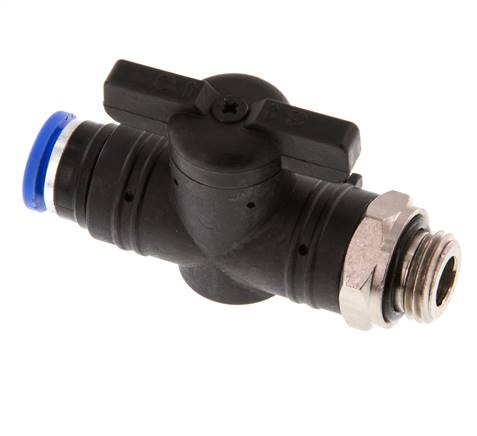 2-Way Straight Ball Valve 8 mm - G1/4'' Plastic/Brass