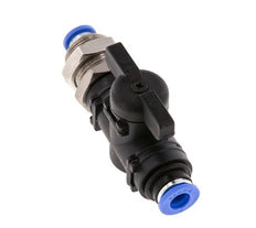 2-Way Straight Ball Valve 6 mm Plastic/Brass Bulkhead