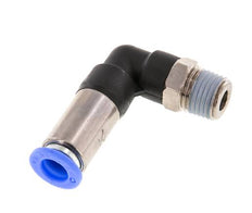 Push-In Fitting 8mm & R1/4'' Male Auto Shut-Off Elbow Brass/PBT 0-10bar (0-145psi)