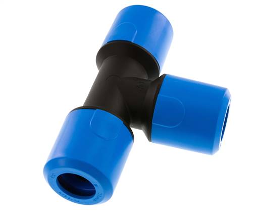 32mm Polypropylene (PP) Tee Push-in Fitting NBR FDA
