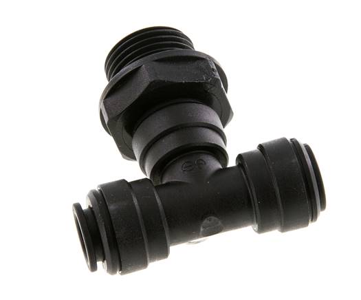 10mm x G1/2'' Inline Tee Push-in Fitting with Male Threads POM NBR FDA Rotatable
