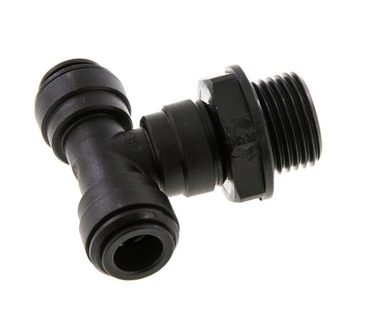 10mm x G1/2'' Inline Tee Push-in Fitting with Male Threads POM NBR FDA Rotatable