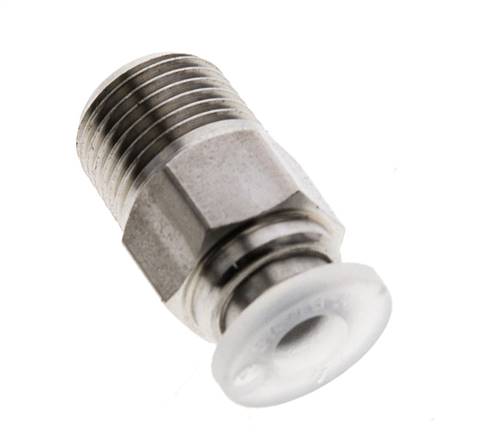 4mm x R1/8'' Push-in Fitting with Male Threads Stainless Steel/PA EPDM/PTFE