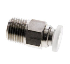 4mm x R1/8'' Push-in Fitting with Male Threads Stainless Steel/PA EPDM/PTFE