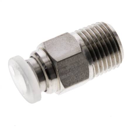 4mm x R1/8'' Push-in Fitting with Male Threads Stainless Steel/PA EPDM/PTFE