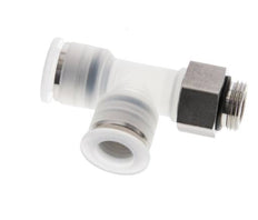 12mm x G3/8'' Right Angle Polypropylene (PP)/Stainless Steel Tee Push-in Fitting with Male Threads EPDM FDA Rotatable