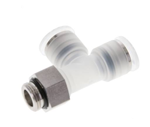 12mm x G3/8'' Right Angle Polypropylene (PP)/Stainless Steel Tee Push-in Fitting with Male Threads EPDM FDA Rotatable