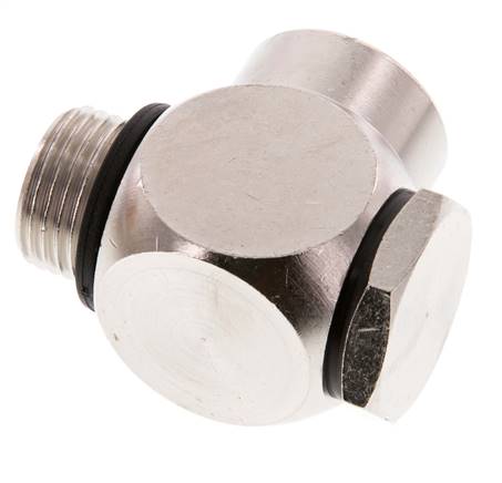 G1/2'' Nickel plated Brass Banjo Fitting with Male and Female Threads with Banjo Bolt with O-ring Rotatable