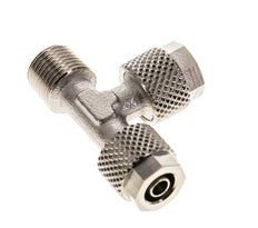 6x4 & R1/8'' Nickel Plated Brass Right Angle Tee Push-on Fitting with Male Threads [2 Pieces]