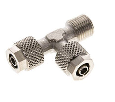 6x4 & R1/8'' Nickel Plated Brass Right Angle Tee Push-on Fitting with Male Threads [2 Pieces]