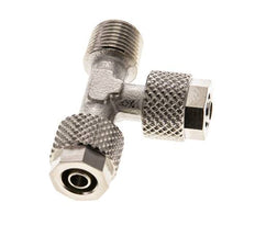 6x4 & R1/8'' Nickel Plated Brass Right Angle Tee Push-on Fitting with Male Threads [2 Pieces]