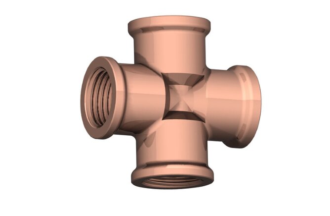 Raufoss Union 4-Way Cross - Female Threaded M16 x 1,5 | Tameson.com