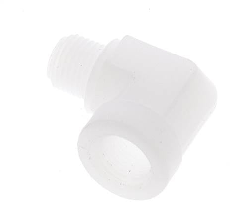 90deg Angled Fitting G1/8'' Male x Female Polypropylene (pp) 10bar (140.5psi) FDA