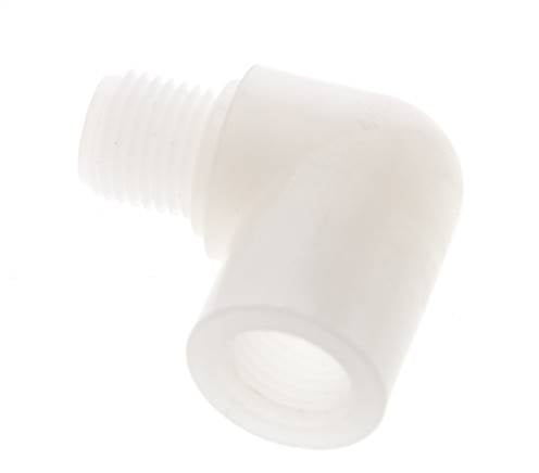 90deg Angled Fitting G1/4'' Male x Female PVDF 10bar (140.5psi) FDA