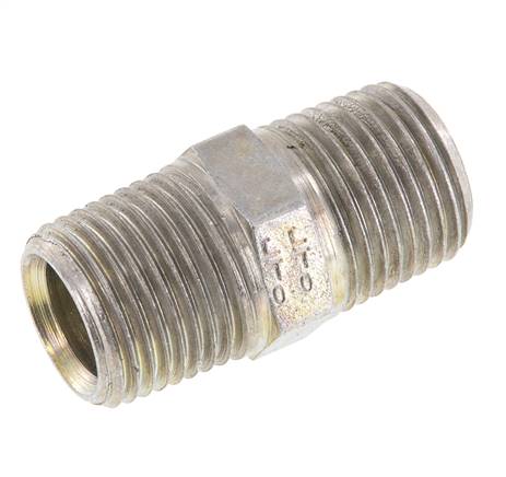 1/2'' NPT Zinc plated Steel Double Nipple 210 Bar - Hydraulic
