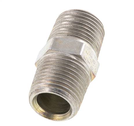 1/2'' NPT Zinc plated Steel Double Nipple 210 Bar - Hydraulic