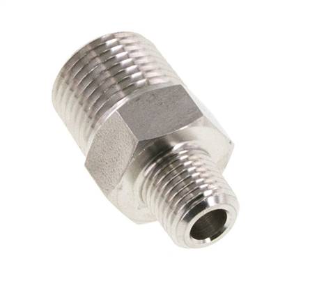 1/4'' NPT x 1/2'' NPT Stainless steel Double Nipple 210 Bar - Hydraulic