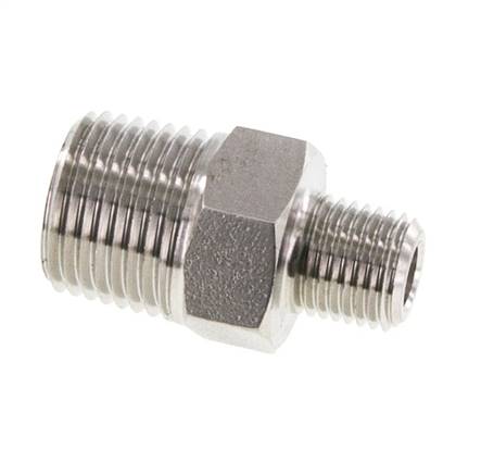 1/4'' NPT x 1/2'' NPT Stainless steel Double Nipple 210 Bar - Hydraulic