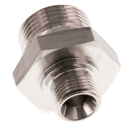 G 1'' x G 1/2'' Stainless steel Double Nipple 345 Bar - Hydraulic