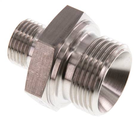 G 1'' x G 1/2'' Stainless steel Double Nipple 345 Bar - Hydraulic