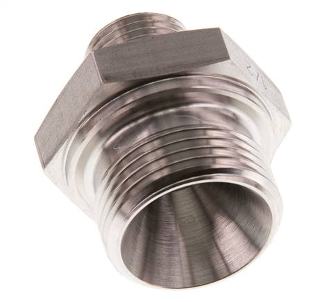 G 1'' x G 1/2'' Stainless steel Double Nipple 345 Bar - Hydraulic
