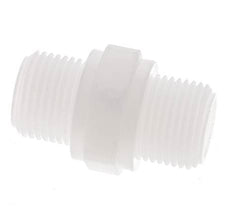 Double Nipple G3/8'' Polypropylene (pp) 10bar (140.5psi) FDA 22mm Hex