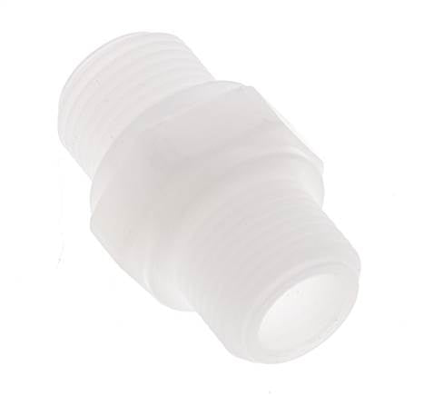 Double Nipple G3/8'' Polypropylene (pp) 10bar (140.5psi) FDA 22mm Hex